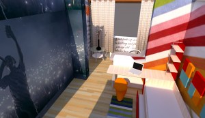 3d визуализация  Трехкомнатная квартира, Дом 1 секция А,  общая площадь 42,04 кв.м. ЖК Розенталь. 